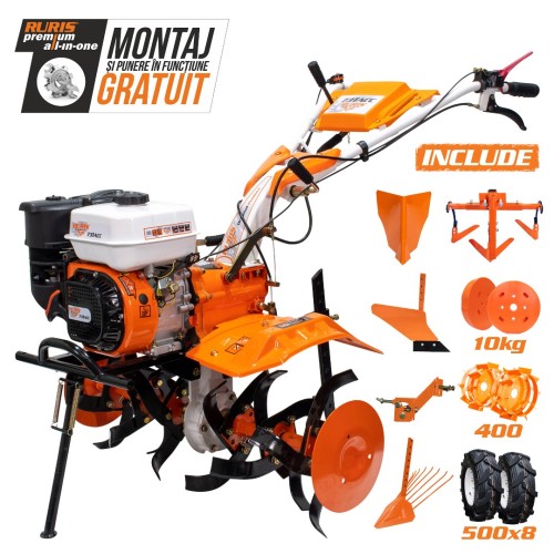 Motocultor RURIS 731ACC1, 8.5 CP, 208 cc  roti cauciuc 5.00-8