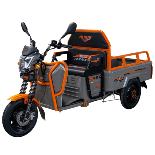 Triciclu Electric Cargo RURIS Pilot 3110G – Motor Electric 2000W, Baterie 72V 32Ah, Autonomie 80 km, Sarcina 300 kg, Viteza Max. 25 km/h, gri