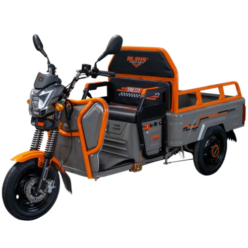 Triciclu Electric Cargo RURIS Pilot 3110G – Motor Electric 2000W, Baterie 72V 32Ah, Autonomie 80 km, Sarcina 300 kg, Viteza Max. 25 km/h, gri