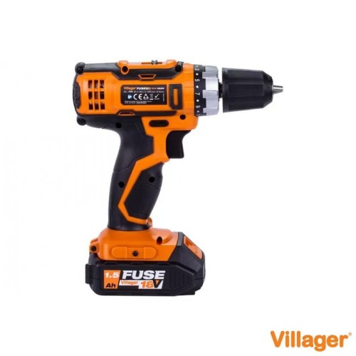 Masina de gaurit si insurubat cu acumulator VILLAGER VLN 3220-2BSC, cu 2 acumulatori si incarcator