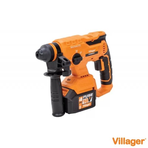 Ciocan rotopercutor cu acumulator VILLAGER Fuse VLN 0220 Solo 072769, SDS Plus, 2 J, Li-Ion 18 V, fara acumulator si fara incarcator