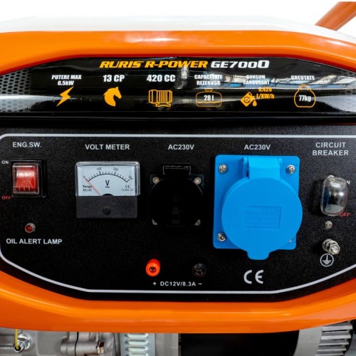 Generator de curent Ruris, R-Power GE7000, 13 CP, 6500 W
