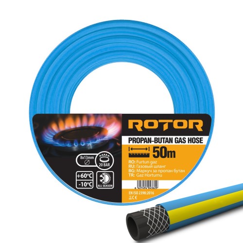 Furtun gaz PVC ROTOR, 8x13 GPL (50m)