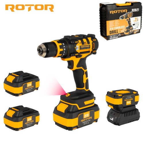 Autofiletanta pe acumulator ROTOR RDB21 21 V /3 Ah, 1350 Rot/min, 18+1, 30 Nm, Brushless