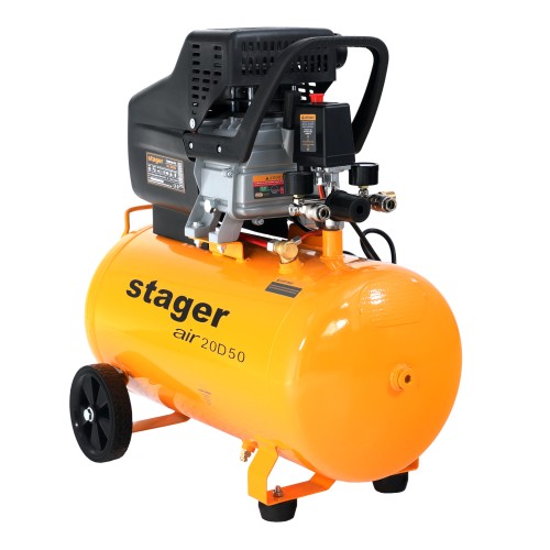 Stager Air 20D50 compresor aer, 50L, 8bar, 200L/min, monofazat, angrenare directa