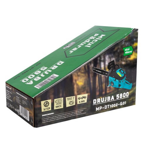 Drujba Micul Padurar 5800, 3.7 CP, o lama 18", un lant cu pornire rapida si demaror magneziu