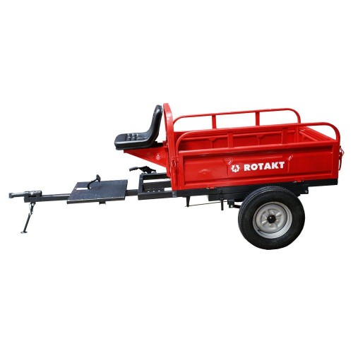 Remorca motocultor Rotakt REM600, capacitate maxim 500 kg, basculabila