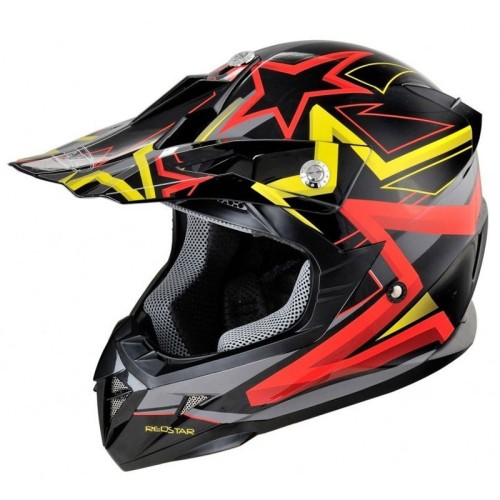 Casca moto ATV integrala HECHT 55915XS, STARS design, material ABS, marime XS 53-54 cm, multicolor