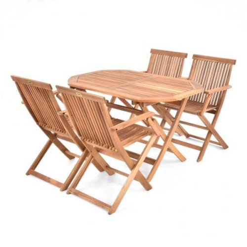 Masa cu 4 scaune lemn masiv Hecht Basic Set 4