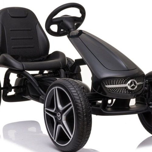 Kart cu pedale pentru copii HECHT Mercedes Benz, varsta copii 3-7 ani, 108.5 x 61 x 62 cm, roti 30 cm, greutate maxima suportata 25 kg, negru
