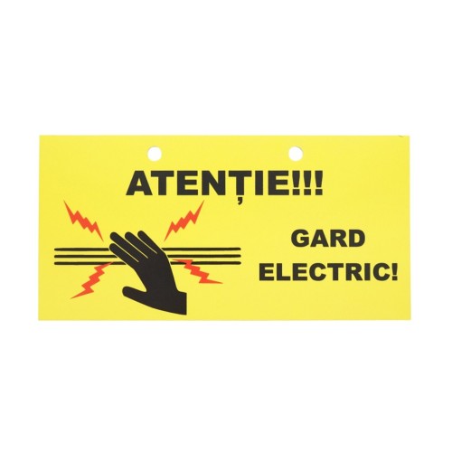 Placuta avertizare pentru gard electric 100x200mm