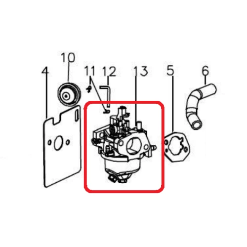 Carburator RURIS PSRX441S-7-57, pentru masina de tuns gazonul Ruris RX441S