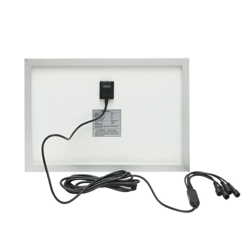 Sistem pentru iluminat cu becuri 4x16 LED-uri, panou solar 5V/10W si telecomanda Breckner Germany