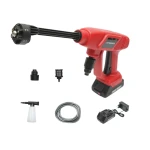 Aparat de spalat cu presiune portabil cu 2 acumulatori 20V, 2Ah Li-ion, 180W, 10 bar, debit 3 L/min, cap rotativ 6 functii, rezervor spuma 400ml