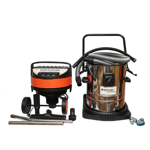 Aspirator profesional industrial uscat/umed 3000W, 220W, volum 70L corp din inox Breckner Germany