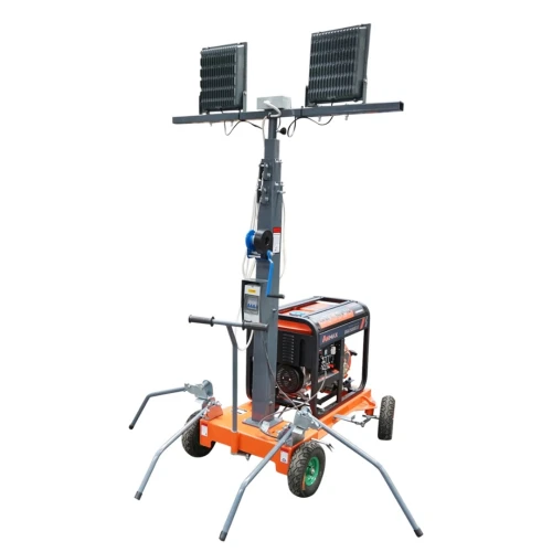 Turn de iluminat LED mobil, telescopic 4x200W 4.5KW inaltime 1800-4800mm cu generator diesel