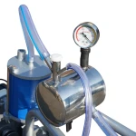 Aparat de muls oi si capre 1 post 550W, 220V bidon inox 25L, grup de muls cu 2 mansoane, presiune vid 45-50 kPa, pulsatii 60-80 cpm