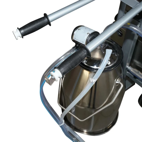 Aparat de muls vaci 1 post 650W, bidon inox 25L, grup de muls cu 4 mansoane, presiune vid 45-50 kPa, pulsatii 60-80 cpm