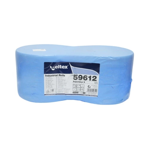Set 2 role lavete industriale 3 straturi hartie albastra 36x22cm Celtex Superblue S 500 portii/rola 59612