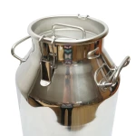 Bidon de inox pentru lapte cu capac 40L cu robinet aparat de muls vaci Breckner Germany
