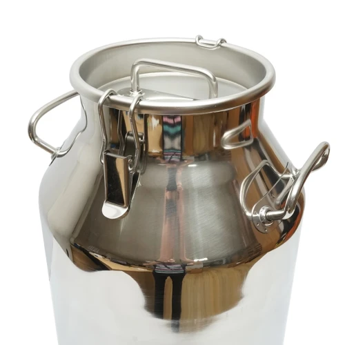 Bidon de inox pentru lapte cu capac 40L cu robinet aparat de muls vaci Breckner Germany