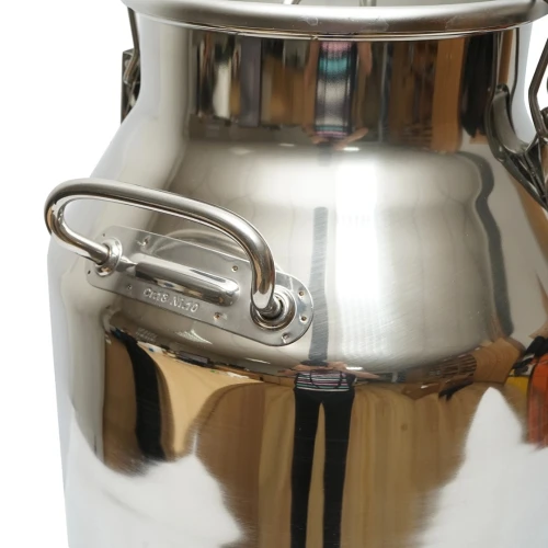 Bidon de inox pentru lapte cu capac 40L cu robinet aparat de muls vaci Breckner Germany