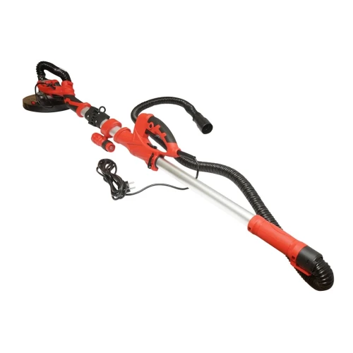 Slefuitor pereti si tavane tip girafa pliabil cu aspirator 710W, 220V, viteza 800-1800 r/min, 2 capete rotund/triunghiular, iluminare LED, 12 discuri incluse 