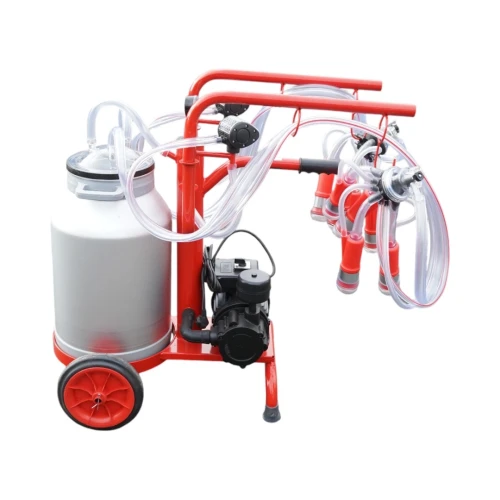 Aparat de muls vaci 2 posturi bidon 40L aluminiu cu vid in cadru(vacuum) Breckner Germany