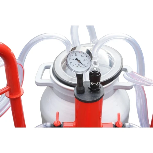 Aparat de muls vaci 2 posturi bidon 40L aluminiu cu vid in cadru(vacuum) Breckner Germany