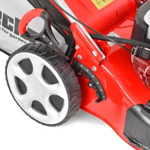 Masina de tuns iarba, pe benzina HECHT 5484 SXE 5IN1, motor de 135 cm3, cu o putere nominala de 2,4 kW, capacitate cos 60 l, cu 4 viteze de deplasare