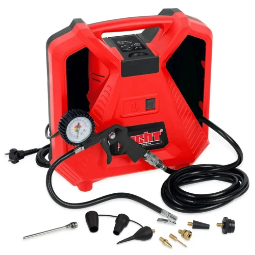Compresor fara ulei, HECHT 2888, 1100 W, lungime furtun 3 m, presiune max. 8 bar