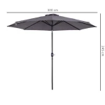Umbrela pentru gradina HECHT Shadow, cadru din otel, diametru 270 cm, inaltime 2.2 m, fara baza