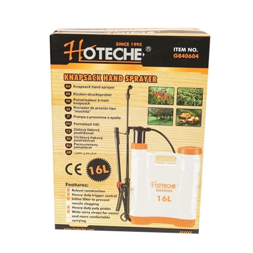 Pulverizator manual, vermorel 16L cu lance si 4 duze Hoteche