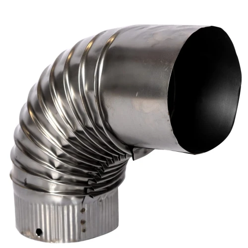 Cot pentru soba pe lemne 90˚ ø120mm 0.3mm Zincat