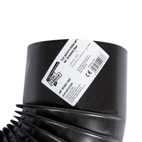 Cot pentru soba pe lemne 90˚ ø130mm Gri Mat