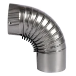 Cot pentru soba pe lemne 90˚ ø120mm 0.4mm, Zincat