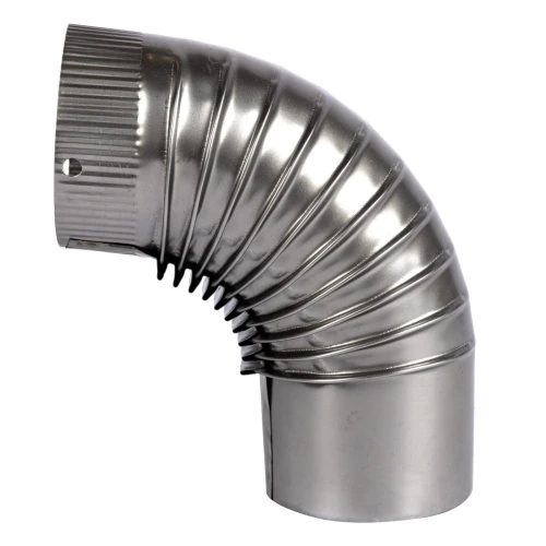 Cot pentru soba pe lemne 90˚ ø120mm 0.4mm, Zincat