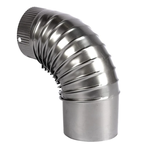 Cot pentru soba pe lemne 90˚ ø120mm 0.4mm, Zincat