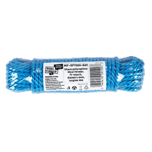 Sfoara polipropilena MF rasucit 8mm 20m 