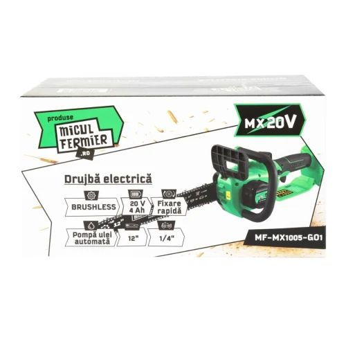 Drujba electrica Micul Fermier 20V, 4 Ah, lama 12", Brushless