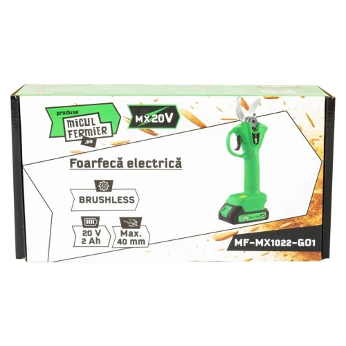 Foarfeca electrica Micul Fermier 20V, 2 Ah, capacitate maxima de taiere 40mm, Brushless