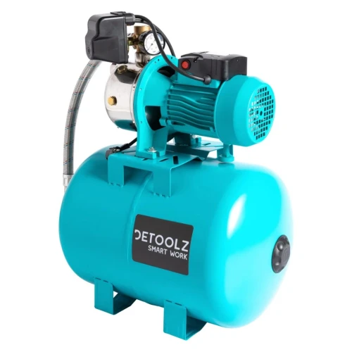 Hidrofor Detoolz 0.9 kW, debit maxim 3300l/h, inaltime maxima pompare 45m, corp pompa inox, butelie 50L 