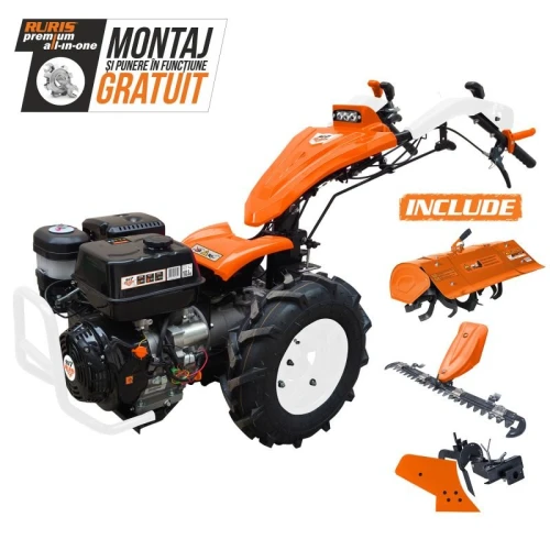 Motocultivator RURIS 977 CSP, lama de cosit C 977, freza de sapat S 977, plug P 977 16 CP