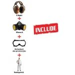 Atomizor A109S RURIS, echipament de lucru profesional, masca, ochelari, salopeta, casti,  3 CP, RURIS