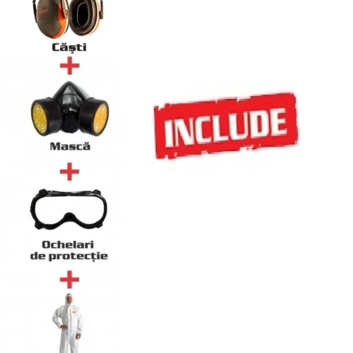 Atomizor A109S RURIS, echipament de lucru profesional, masca, ochelari, salopeta, casti,  3 CP, RURIS