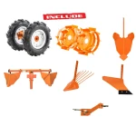 Motosapa RURIS 7500ACC5, roti cauciuc 4.00-8, rarita ajustabila, plug, adaptor, dispozitiv cartofi, cultivator multifunctional, roti metalice 400