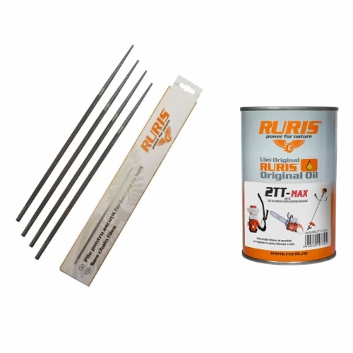 4 x Pila rotunda 4,8 mm + Ulei 500ml 2TT-MAX