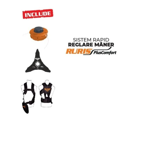 Motocoasa de umar RURIS RR400, Motor KHUMMA, 2.8 CP