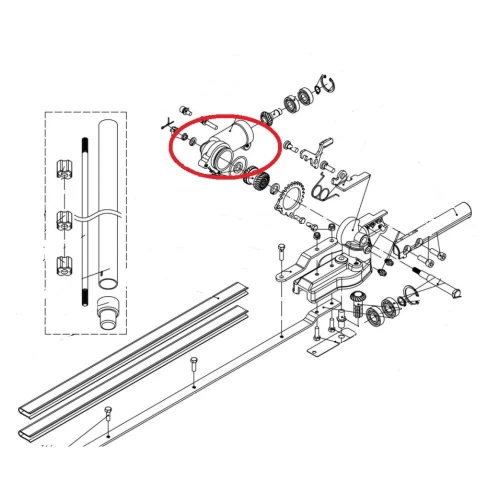 Carcasa reductor RURIS PS335-4-5, pentru motocositoarea Ruris 335