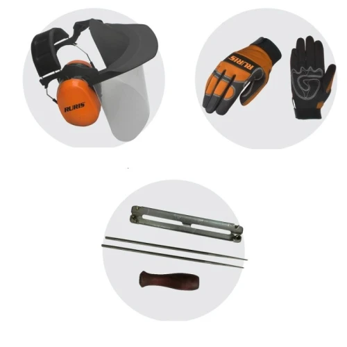 Kit Motoferastrau Ruris {casca multifunctionala, manusi, dispozitiv pila cu maner}